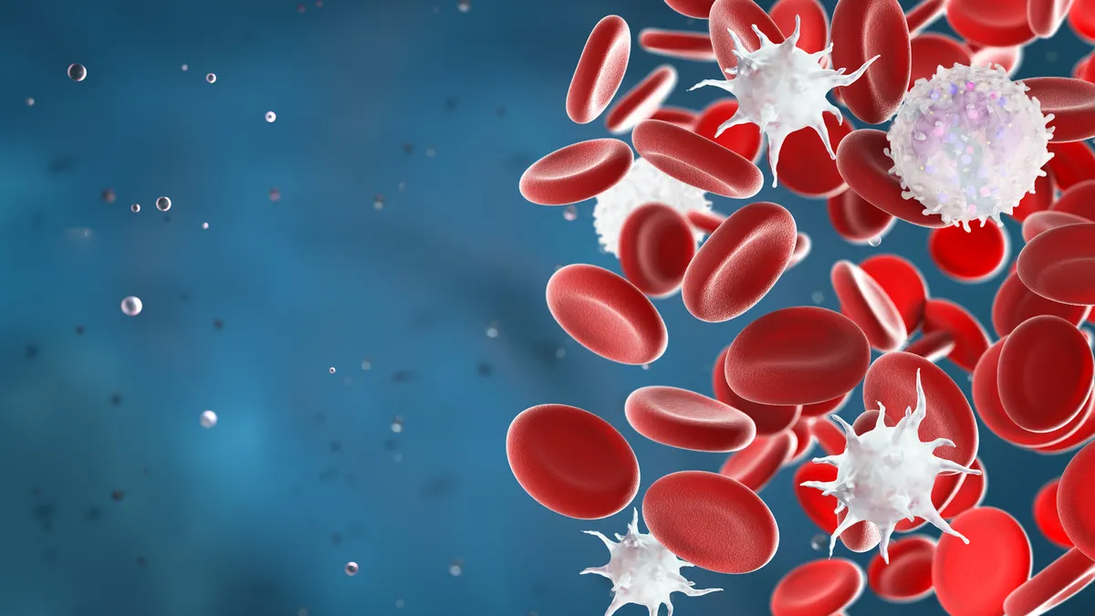 An illustration of different blood cells types