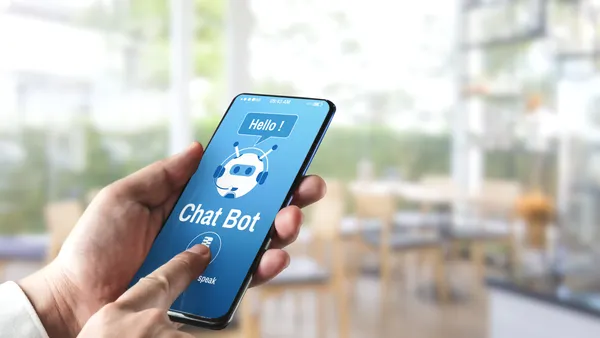 AI Chatbot smart digital customer service application concept.