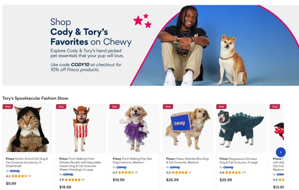 Chewy ramps up creator storefronts ahead of holiday season | Marketing Dive
