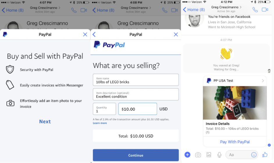 Facebook Adds New PayPal Invoicing and Payment Options to Messenger | Social Media Today