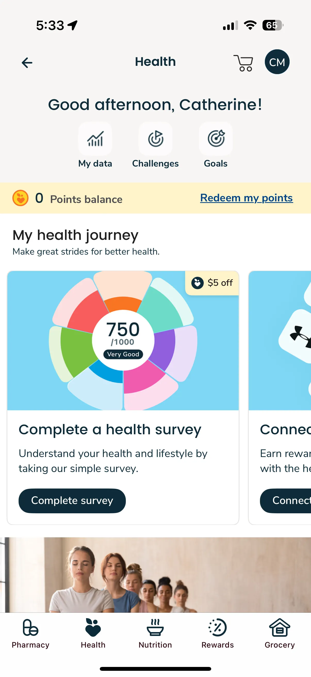 A screenshot of the Safeway app.