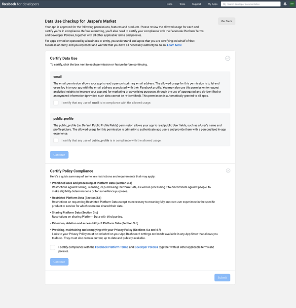 Facebook Data Check Up