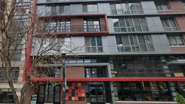 An apartment building.