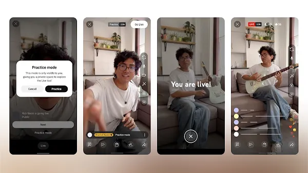 YouTube Live practice mode