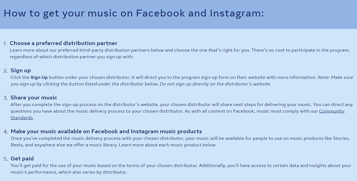 Facebook independent artists program
