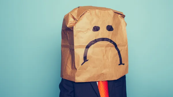 sad face bag