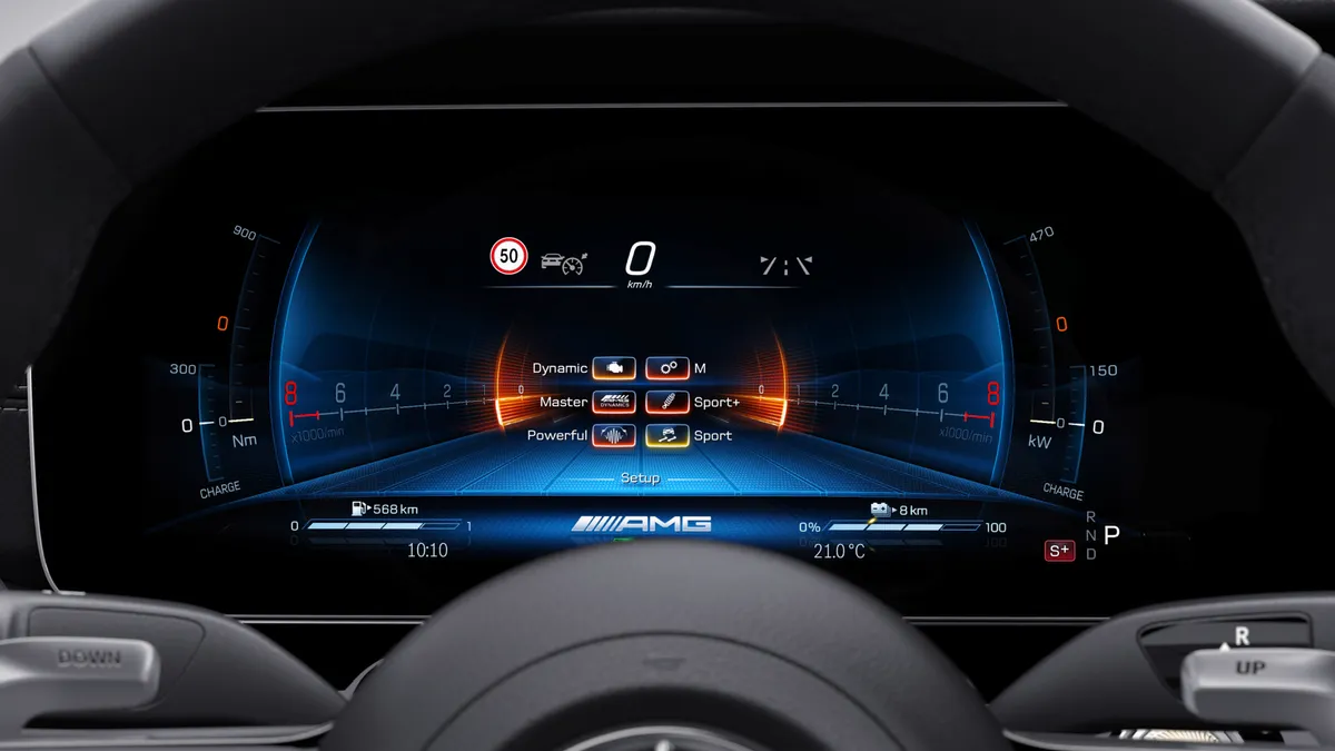 The 2024 Mercedes-AMG GT 63 S E Performance 4-Door Coupé's instrument panel.