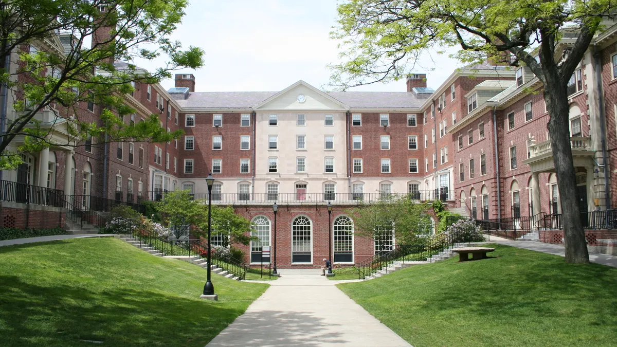 College campus in the summer