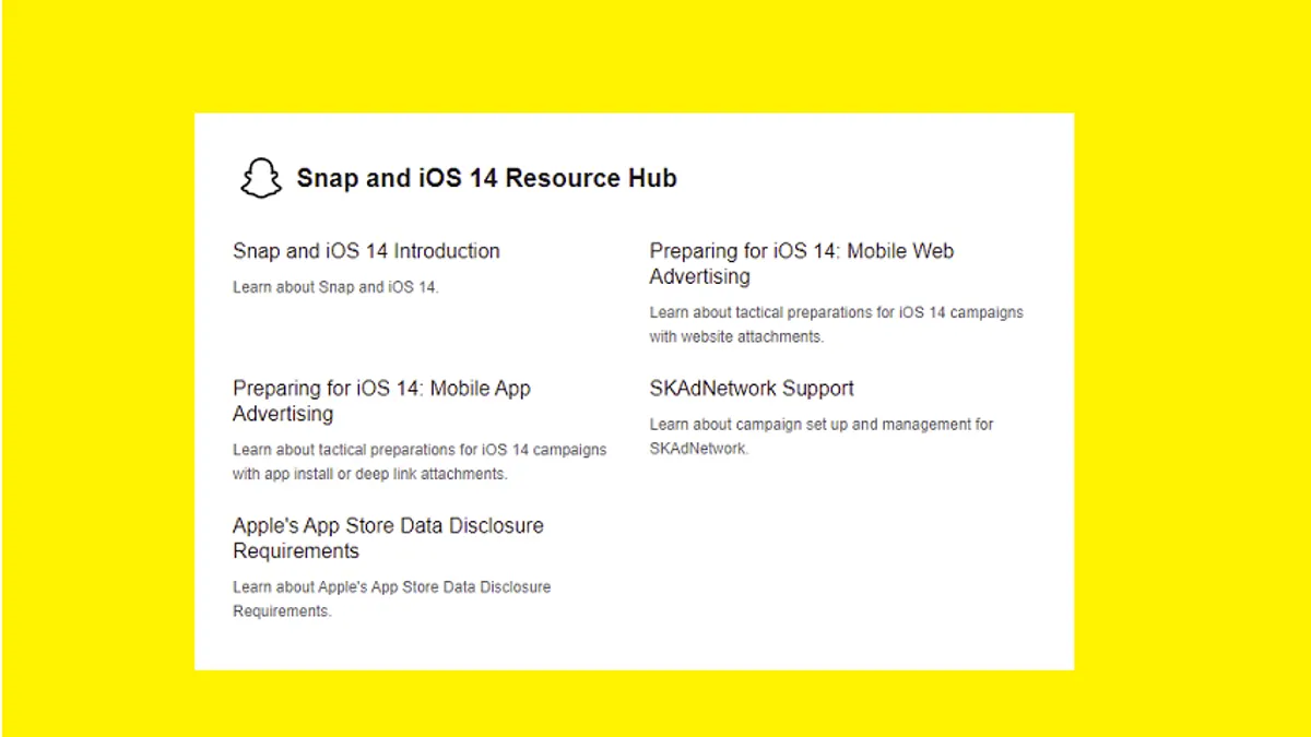 Snapchat iOS 14 Resource Hub