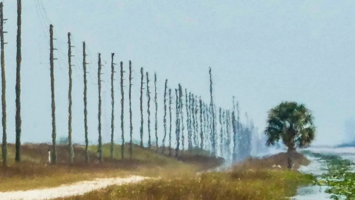 A shimmering landscape and road from the heat waves.