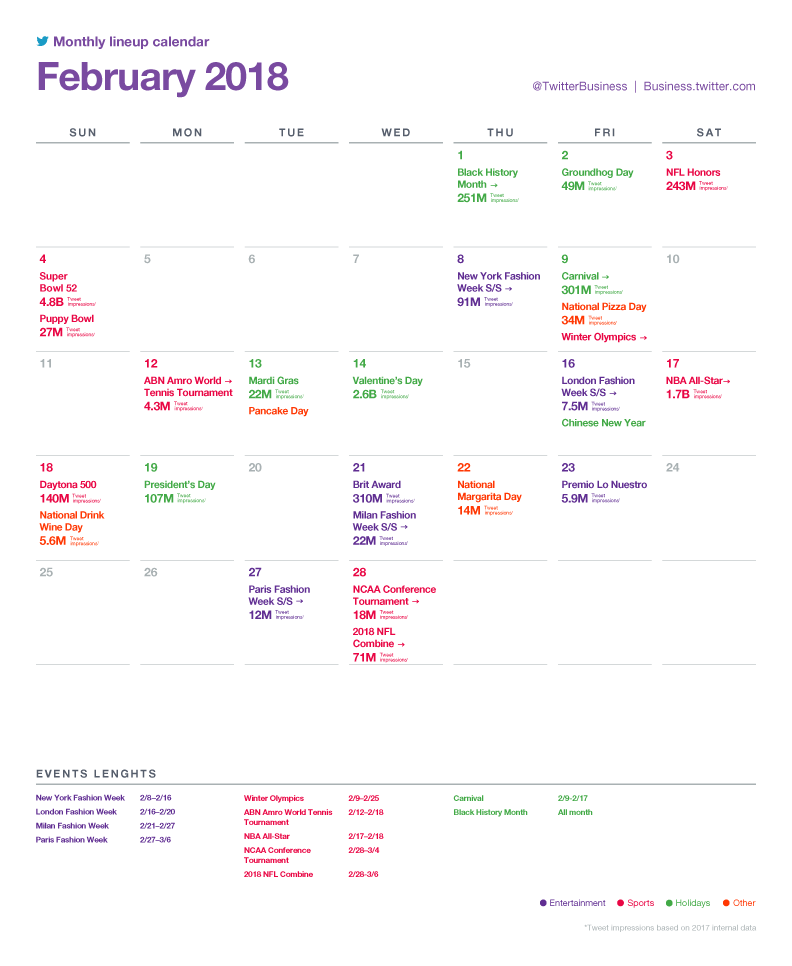 Twitter Releases Major Events Calendar for February to Assist with Strategic Planning | Social Media Today