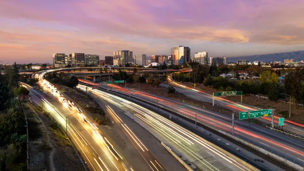 Downtown San Jose, CA at dusk