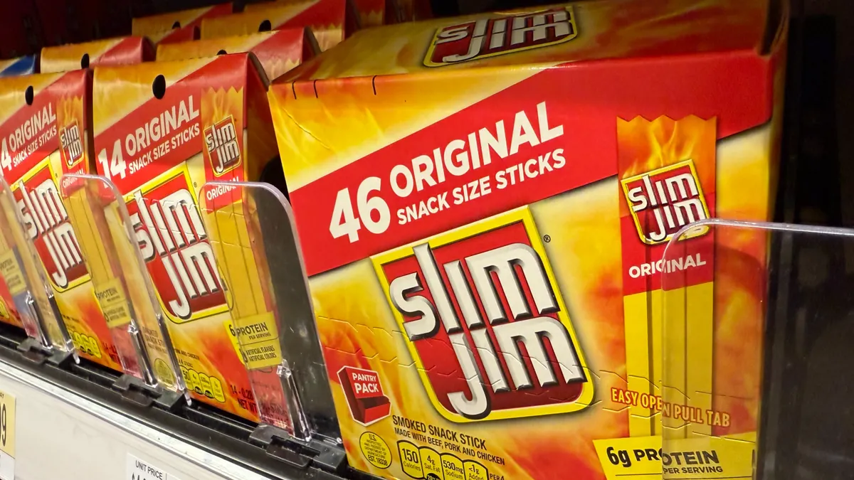 Slim Jim meat sticks at at Washington, DC. grocery store.