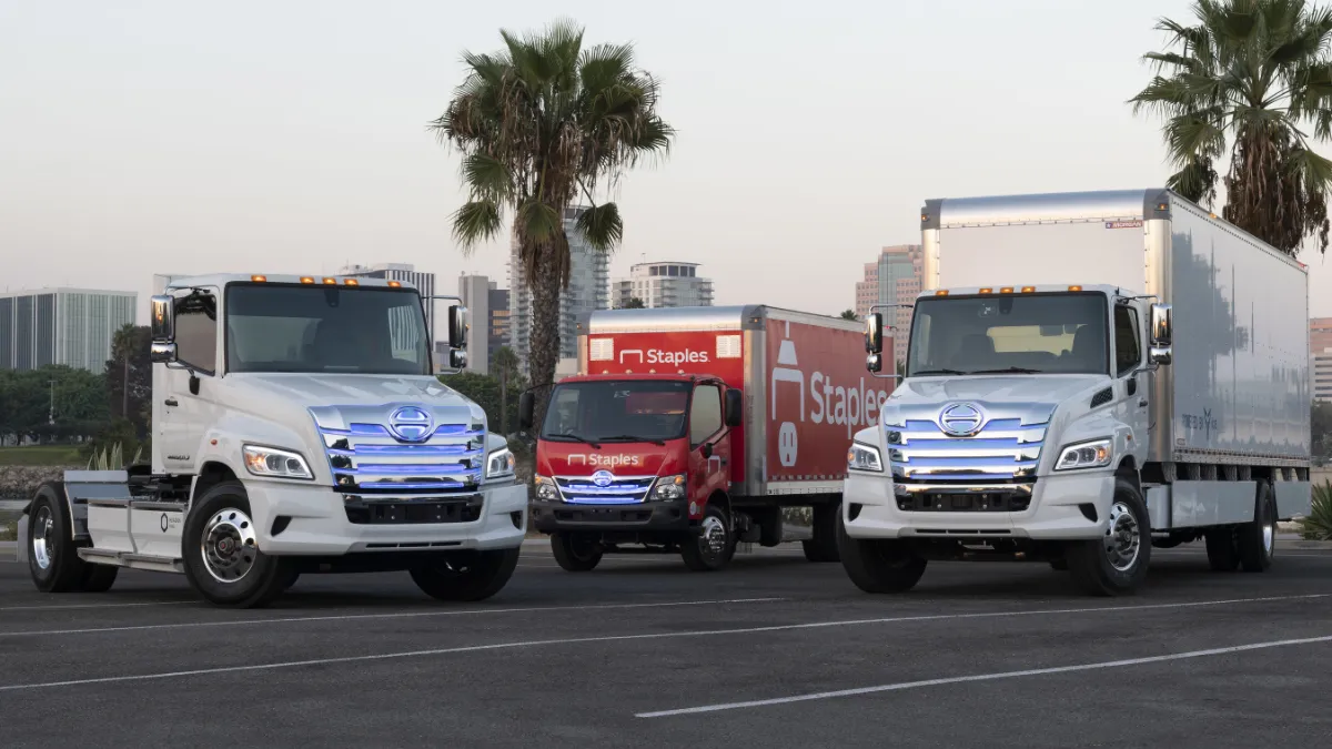 Hino's lineup of electric trucks as part of Project Z