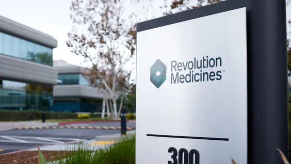 A sign at the Revolution Medicines campus.
