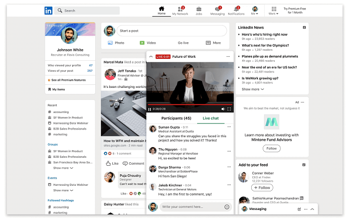 LinkedIn live-streams