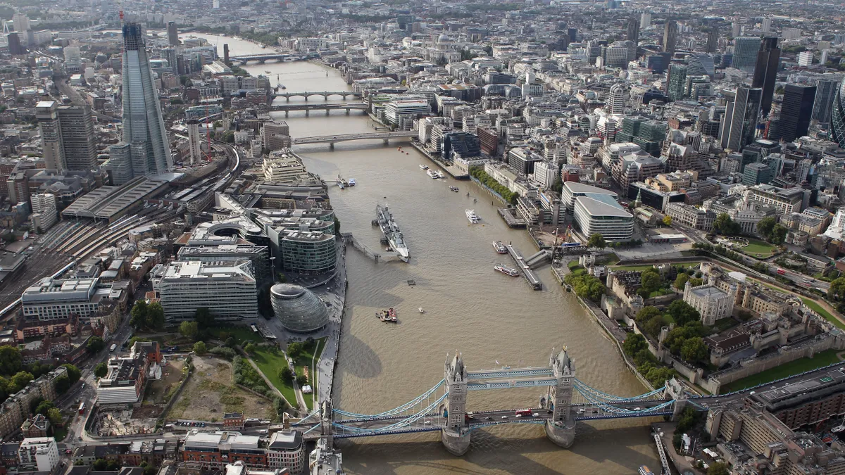 Aerial view of London