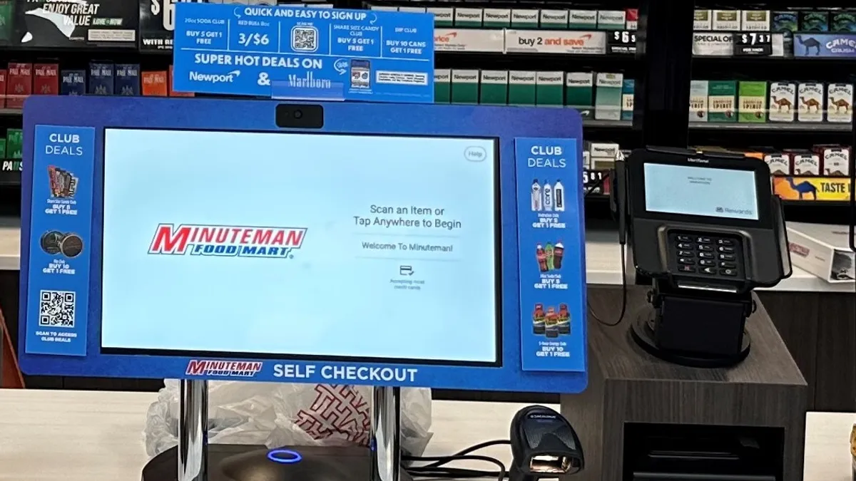 A photo of self checkout at a Lumberton, North Carolina, Minuteman Food Mart store.