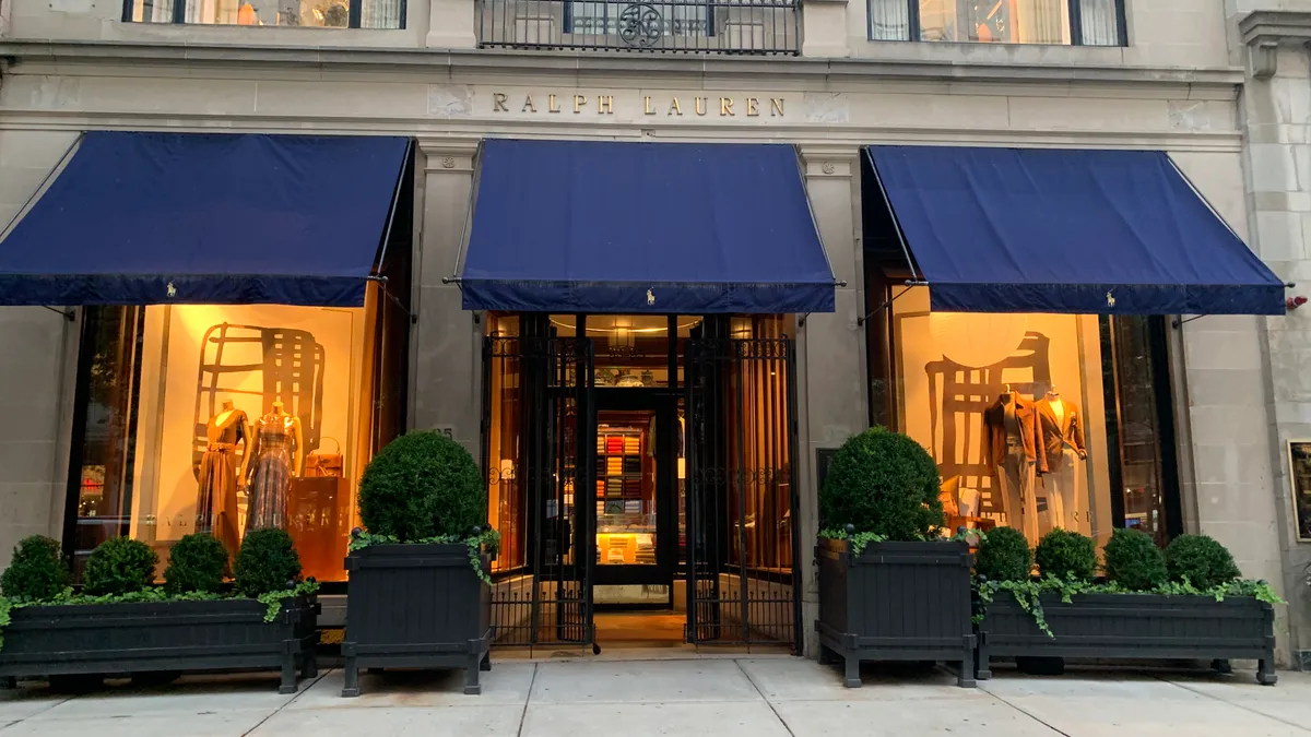 Exterior photo of a Ralph Lauren storefront.