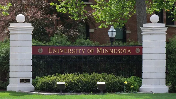 University of Minnesota plaque-like sign.
