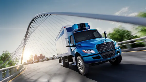 A truck on the highway