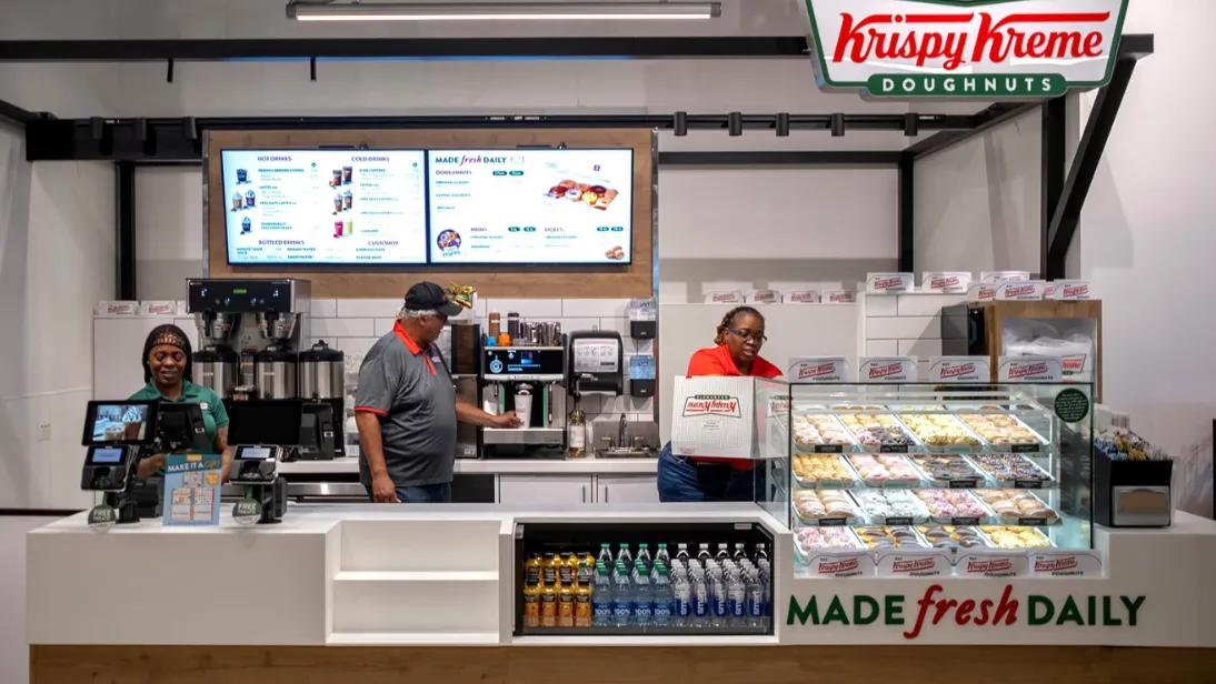 An in-store Krispy Kreme station.