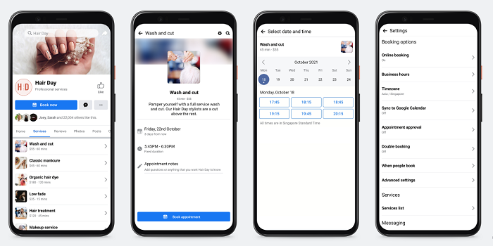 Facebook appointment booking