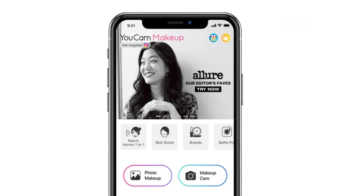 Allure's virtual try-ons developed with Perfect Corp., retrieved by Mobile Marketer on Oct. 14, 2020