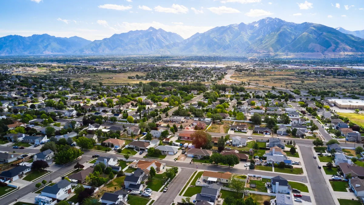 Overhead view of a suburb in Utah.