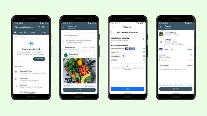 WhatsApp Facebook ads