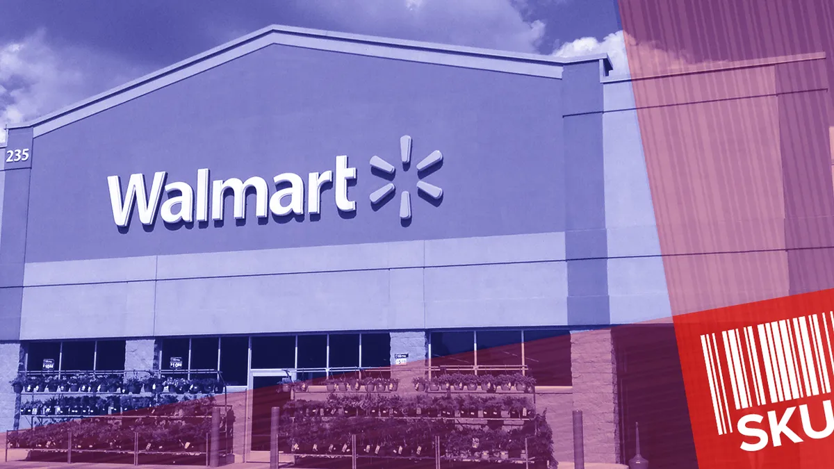 Exterior of Walmart store for SKU'd column.