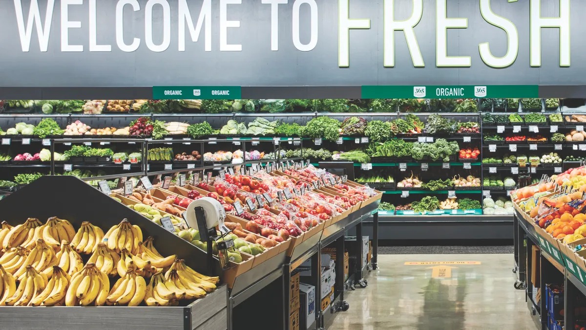 Inside of Amazon Fresh store