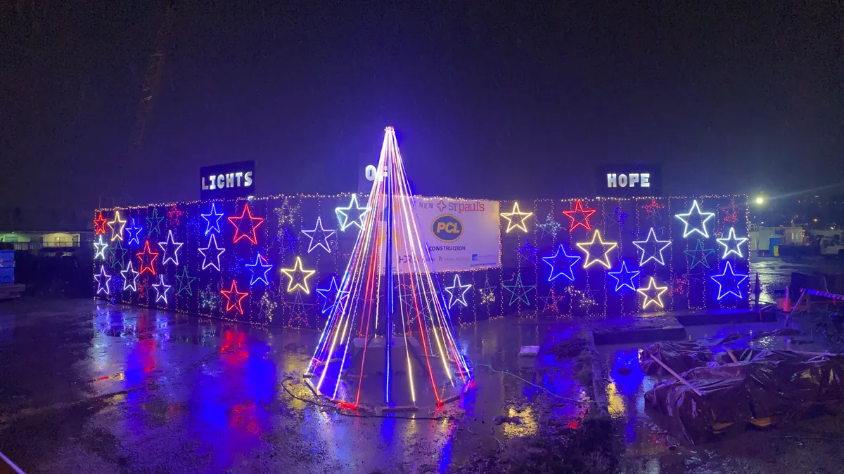 The "Lights of Hope" display at night, in all its glory.