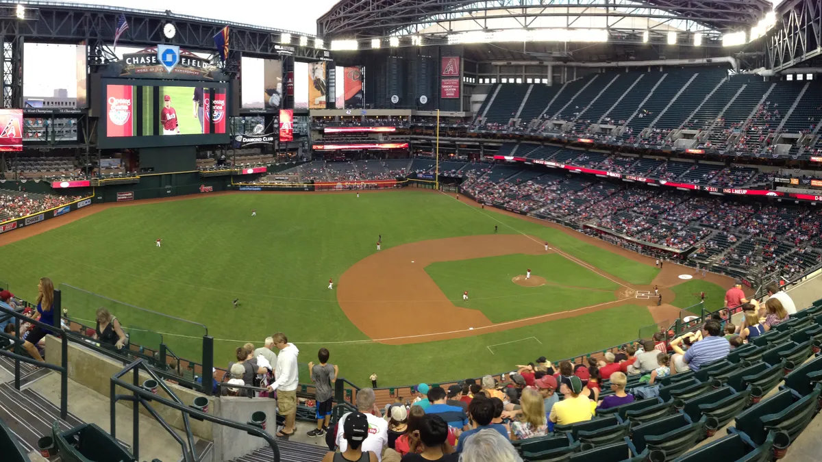 A view from section 324 of Chase Field in Phoenix on April 3, 2013.