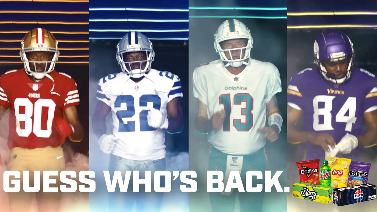 Jerry Rice, Emmitt Smith, Dan Marino and Randy Moss suit up in PepsiCo's Unretirement campaign