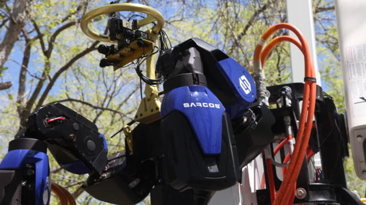 A photo of one of the robots designed by Sarcos.