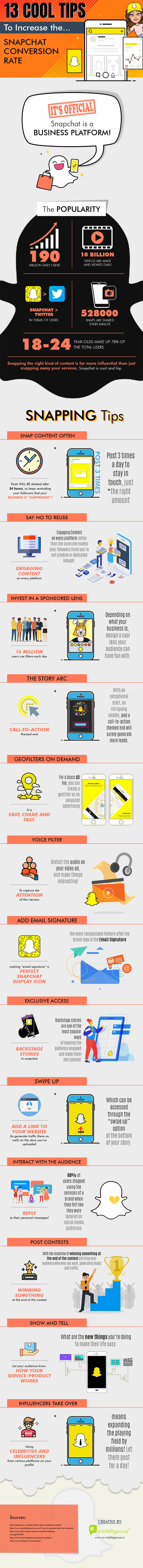 Snapchat tips infographic