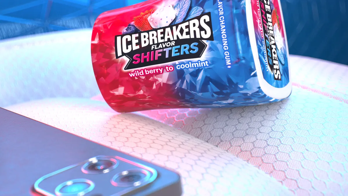 A package of Hershey's new Ice Breakers Flavor Shifters gum.