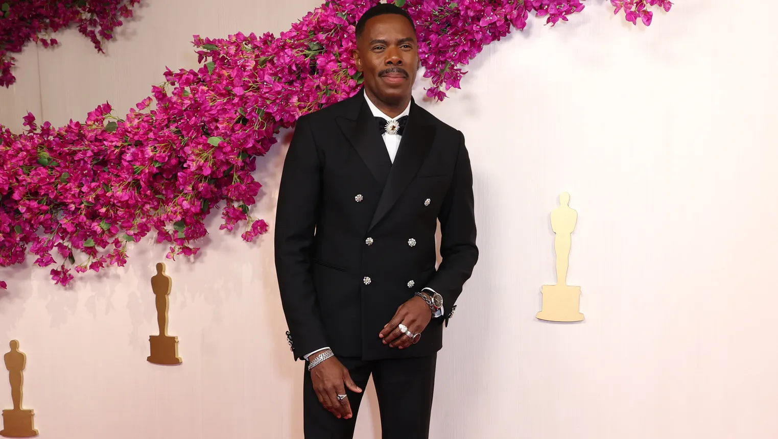 Colman Domingo wears a black double-breasted suit.