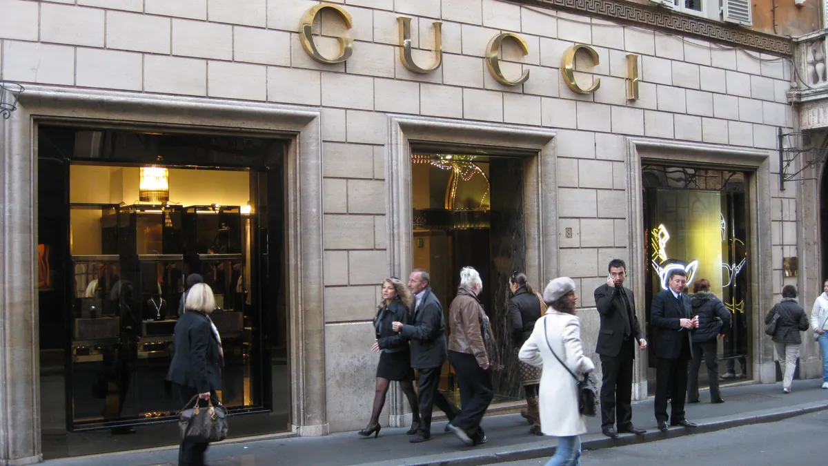 Gucci storefront.