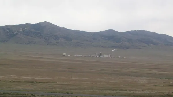 Industrial incinerator facility in an open Utah landscape
