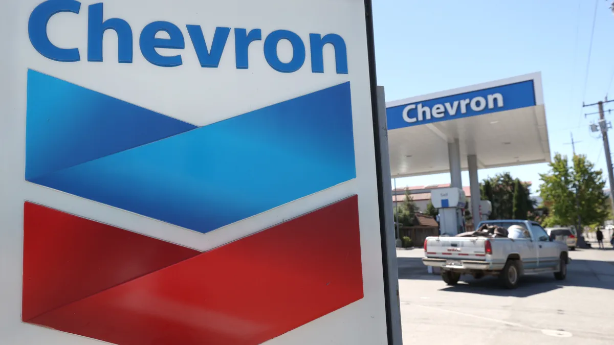 Shot of Chevron gas station