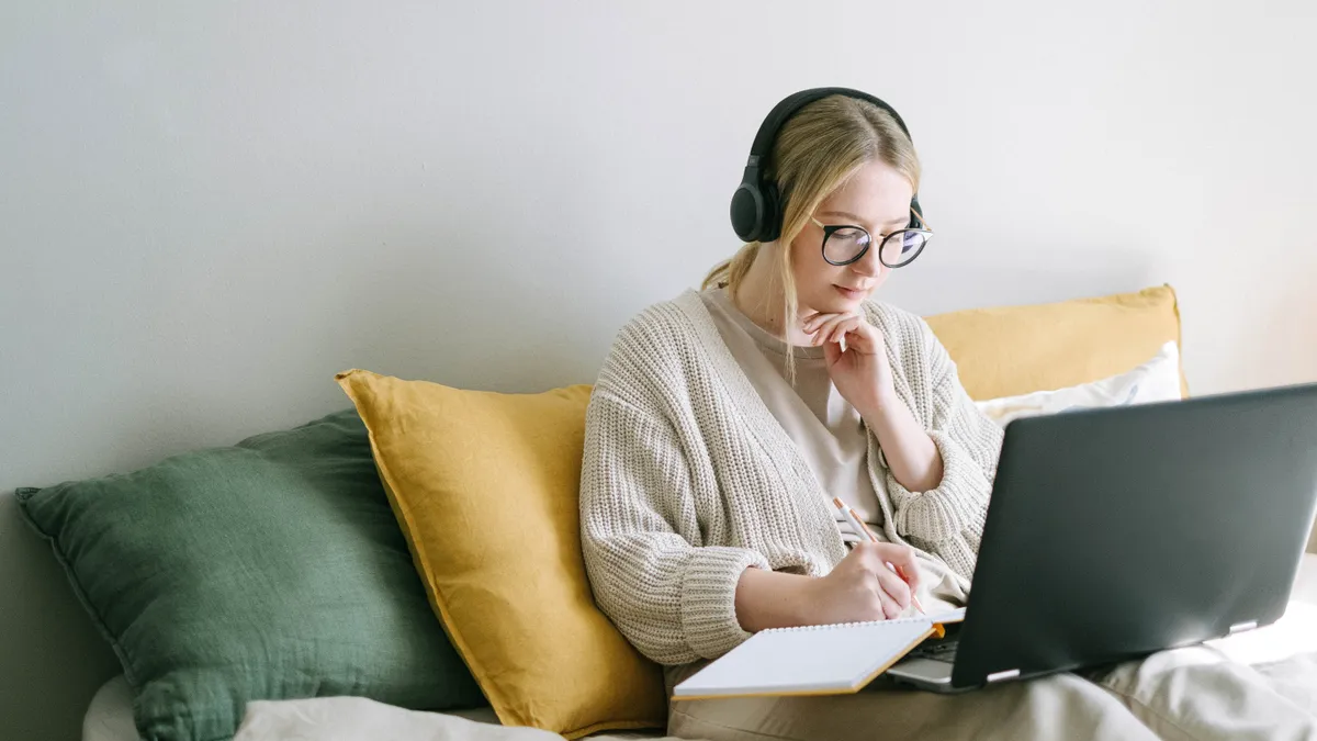 woman using a laptop