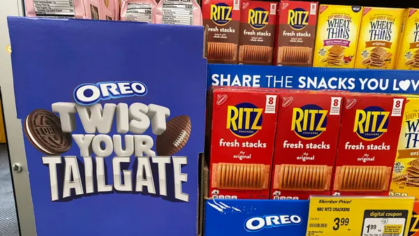 A display of Mondelez International products at a Washington, D.C., area grocery store.