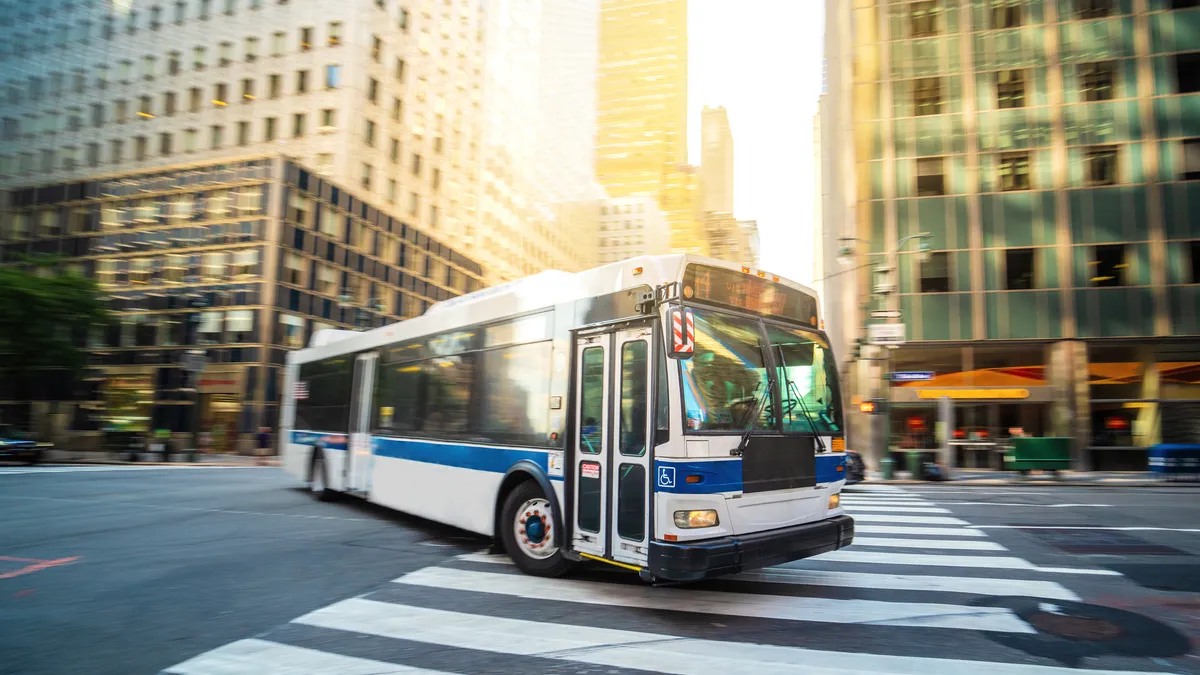 Public transportation bus in New York in Manhattan, New York