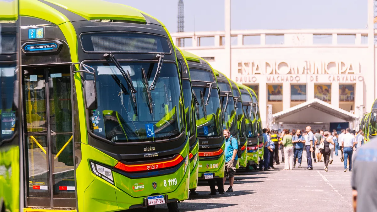 City buses in Sao Paulo