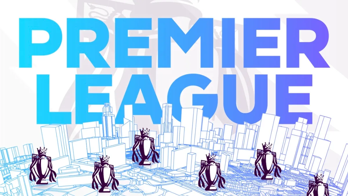 A campaign image for Premier League's trophy hunt ahead of its Summer Series, with the image depicting trophies placed in various spots on a map.