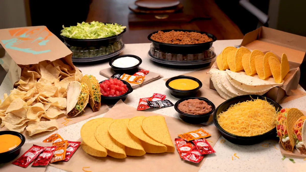 A still of Taco Bell's limited-time At-Home meal kits unveiled for Cinco De Mayo on April 30, 2020