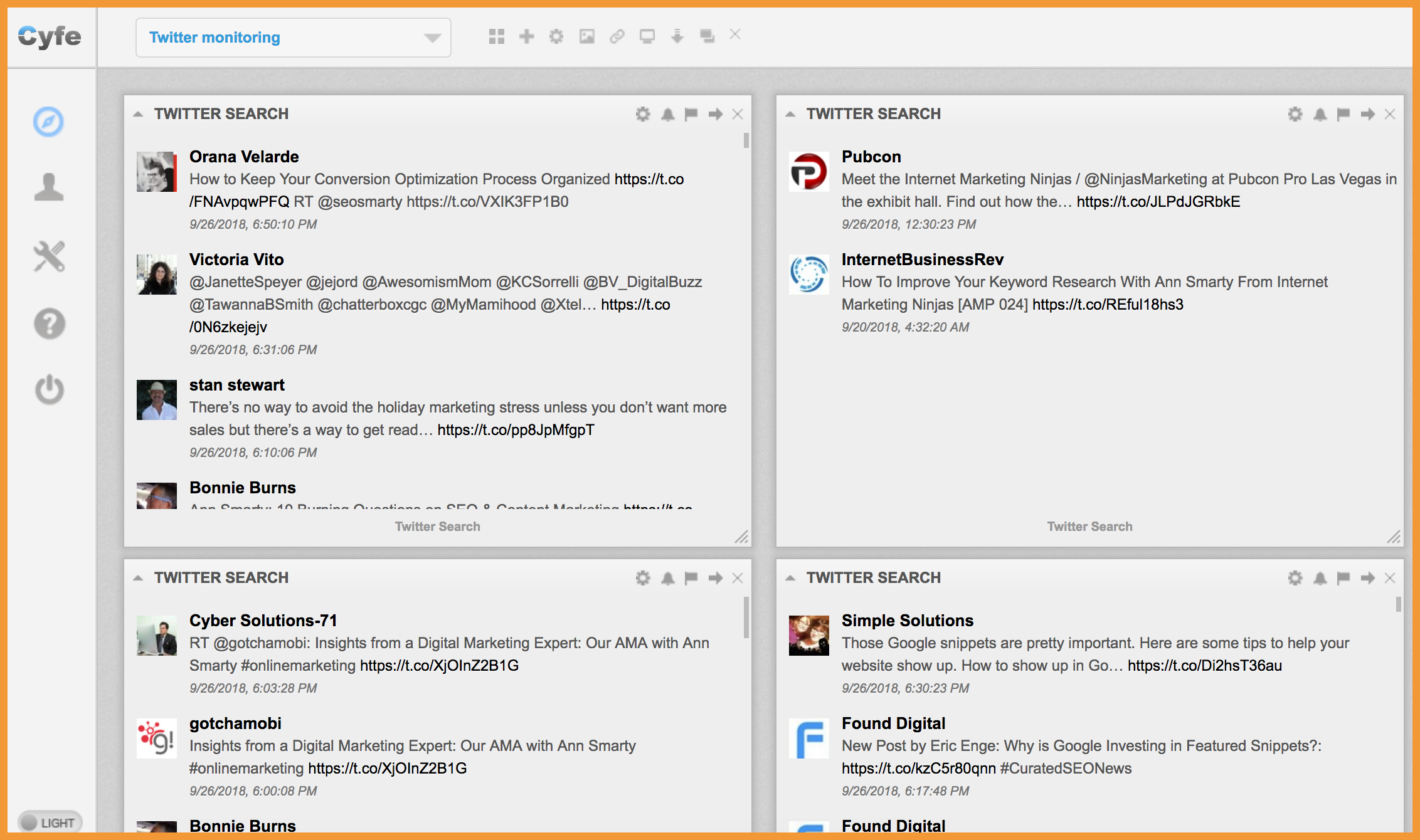 Cyfe Twitter Monitoring