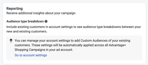 Meta Advantage+ campaign set-up